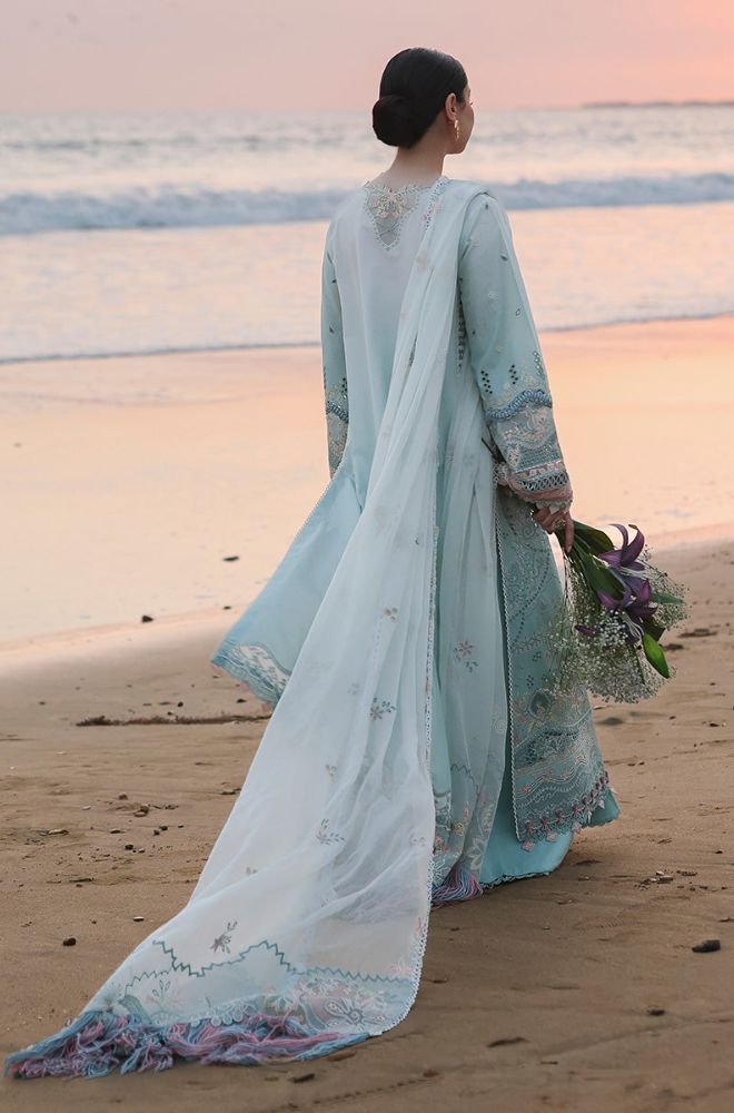 Summer 3Piece Lawn Chikankari Embroidered Suit - BFB0754 - Unstitched | BlueFery