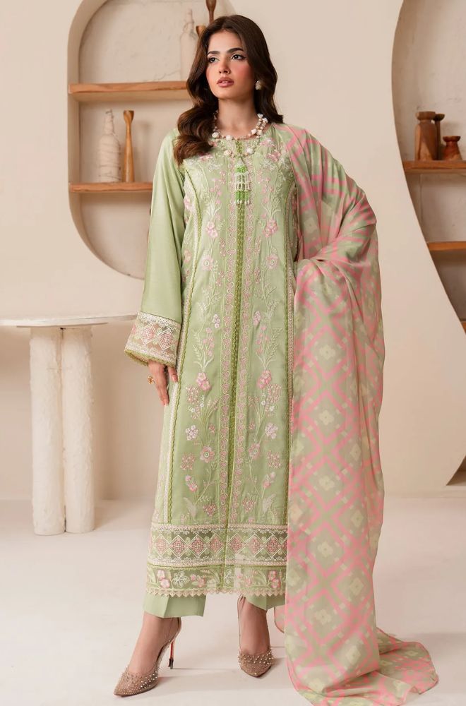 Summer 3Piece Lawn Embroidered Suit - BFB0745 - Unstitched | BlueFery
