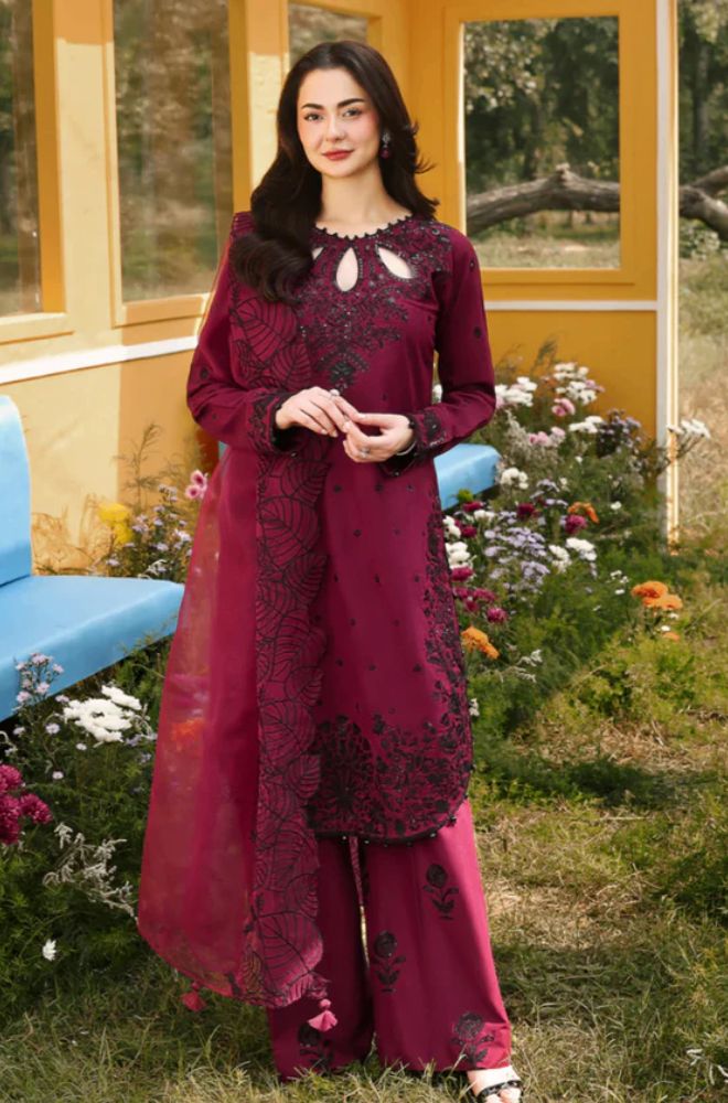 Summer 3Piece Lawn Embroidered Suit - BFB0747 - Unstitched | BlueFery