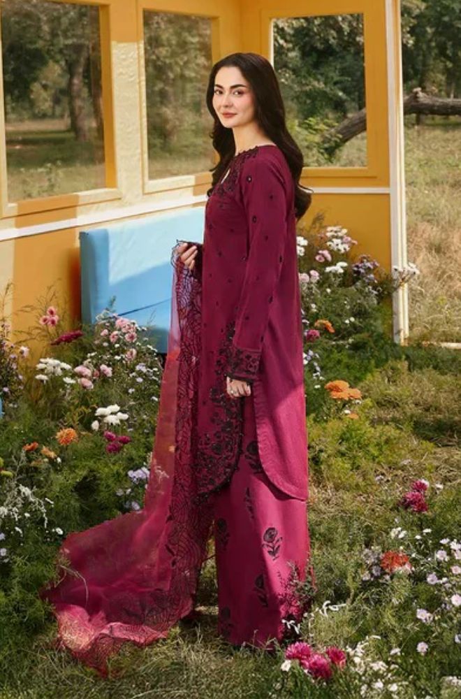 Summer 3Piece Lawn Embroidered Suit - BFB0747 - Unstitched | BlueFery