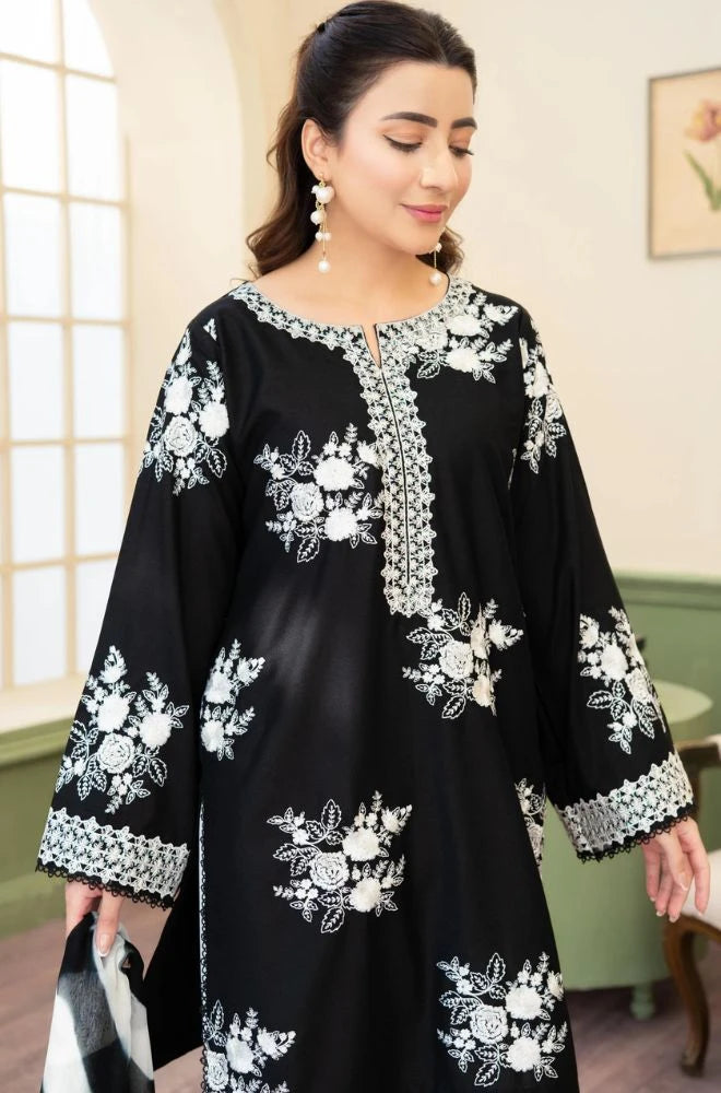 ZARA SHAHJAHAN - 3PC Lawn Embroidered Shirt with Chiffon Embroidered Dupatta and Trouser - BFB0748