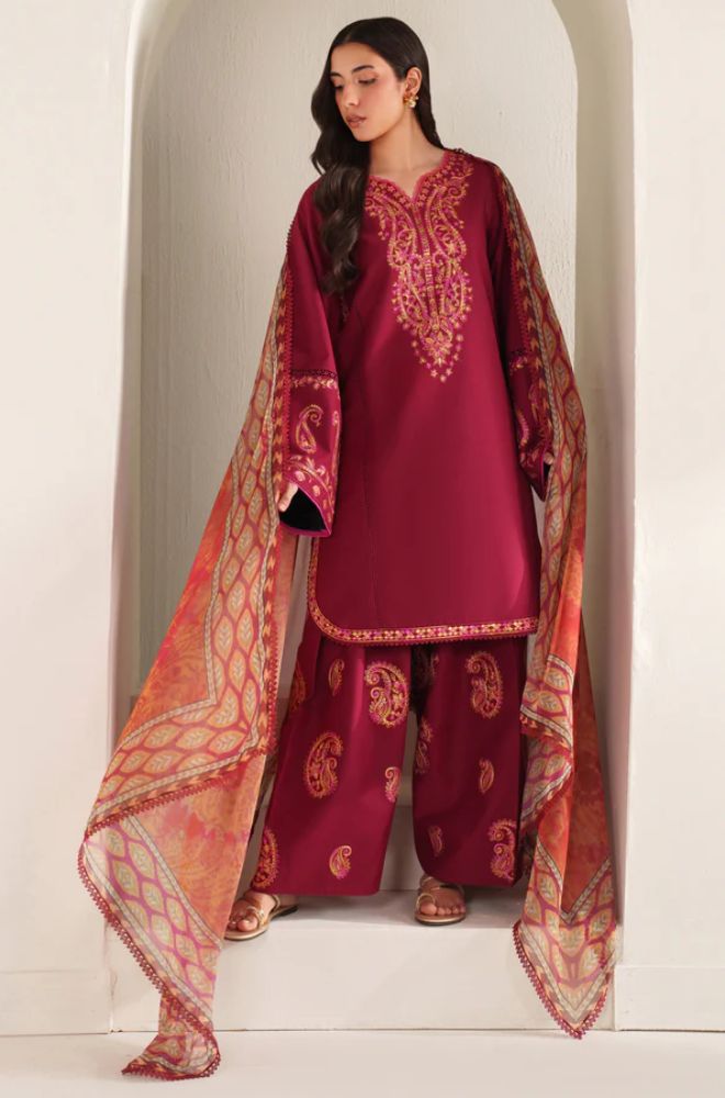 Summer 3Piece Lawn Embroidered Suit - BFB0753 - New Arrivals | BlueFery