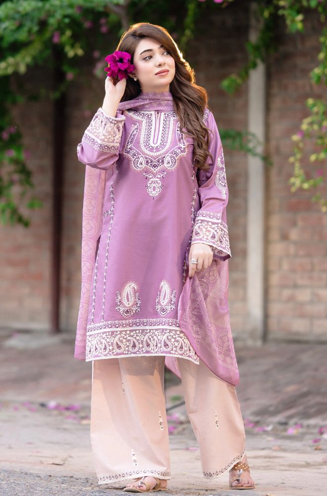 Summer 3Piece Lawn Embroidered Suit - BFB0755 - New Arrivals | BlueFery