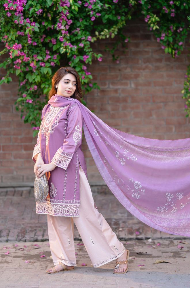 Summer 3Piece Lawn Embroidered Suit - BFB0755 - New Arrivals | BlueFery