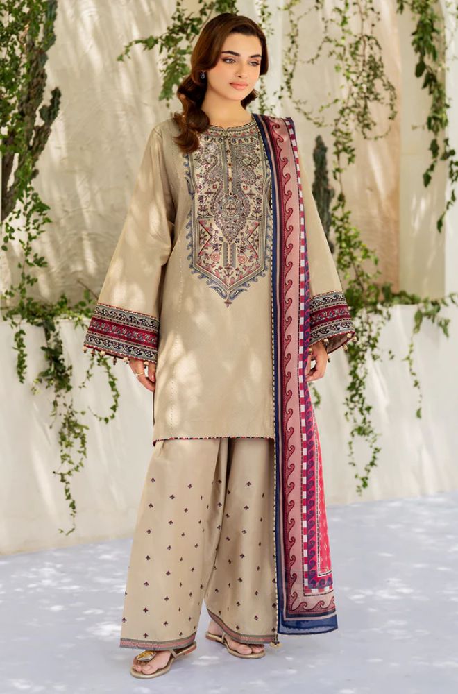 Summer 3Piece Lawn Embroidered Suit - BFB0756 - | BlueFery