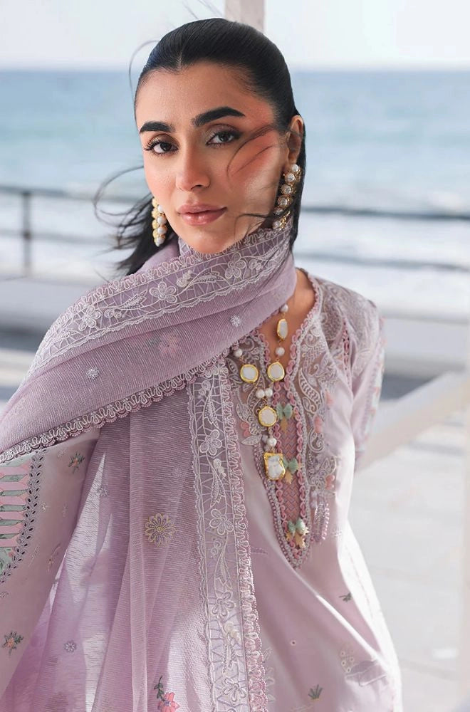 QALAMKAR - 3PC Lawn Embroidered Shirt with Monar Embroidered Dupatta and Trouser - BFB0777