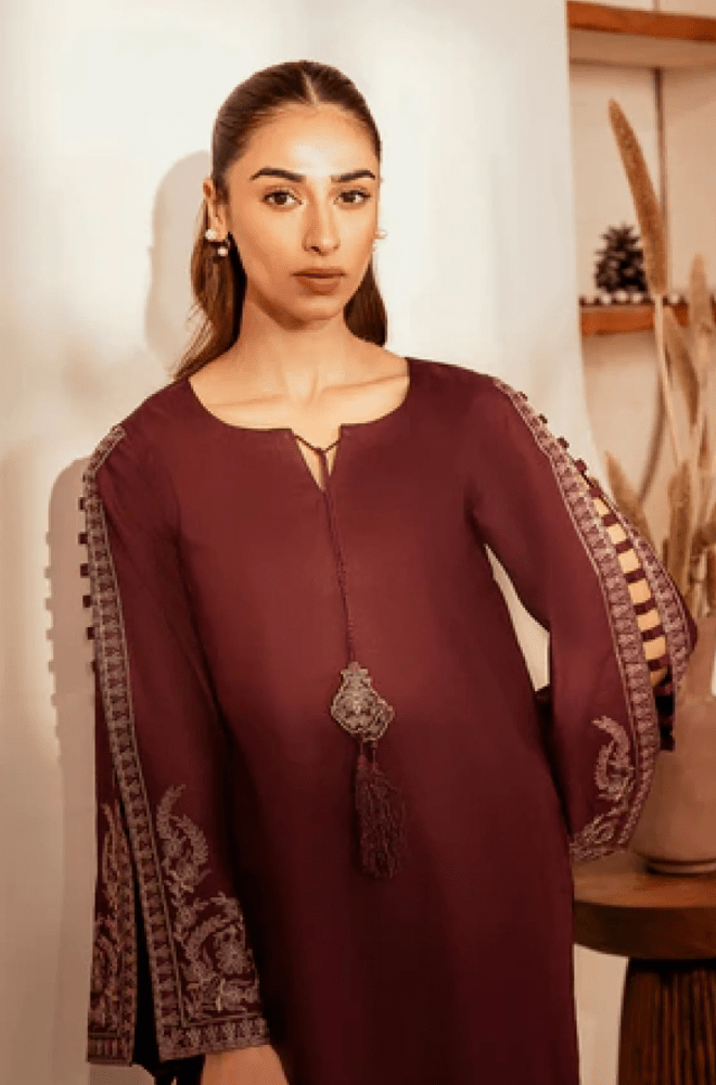 Winter 2PC Dhanak Embroidered Suit - BFB0432 - | BlueFery