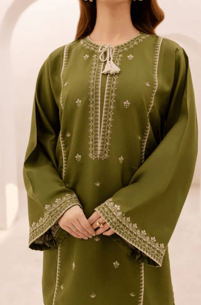 Winter 2PC Dhanak Embroidered Suit - BFB0460 - | BlueFery