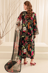 Winter 3PC Black Khaddar Digital Printed Dress - BFU0457 - | BlueFery