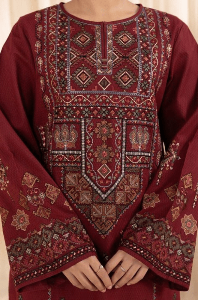 Winter 3PC Dhanak Embroidered Suit - BFB0267 - | BlueFery