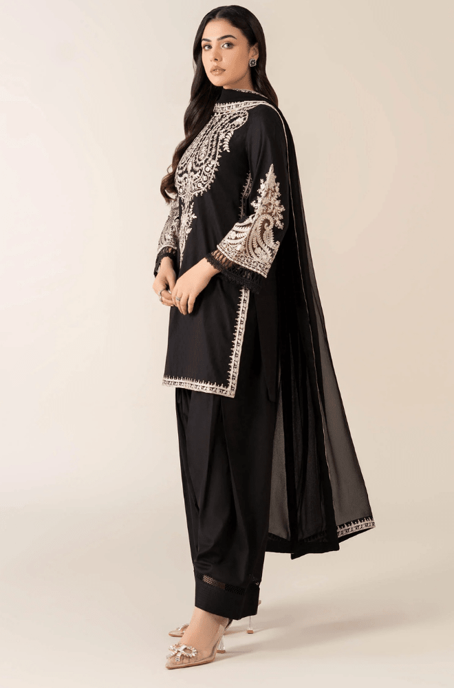 Winter 3PC Dhanak Embroidered Suit - BFB0414 - | BlueFery