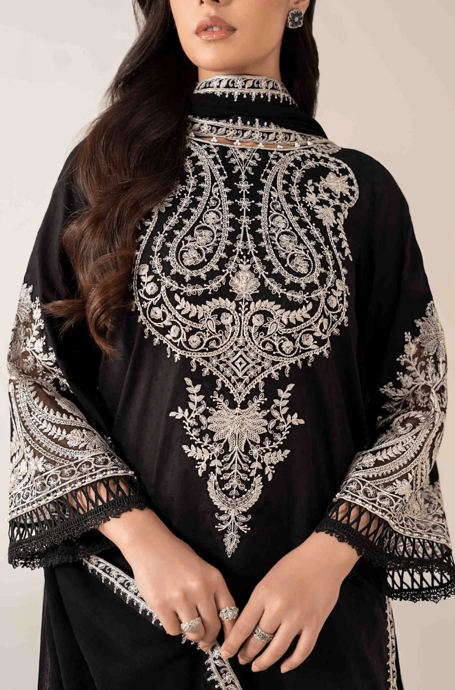 Winter 3PC Dhanak Embroidered Suit - BFB0414 - | BlueFery