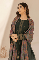 Winter 3PC Dhanak Embroidered Suit - BFB0415 - | BlueFery