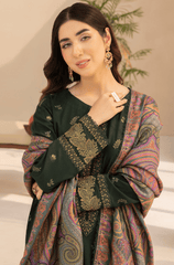 Winter 3PC Dhanak Embroidered Suit - BFB0415 - | BlueFery