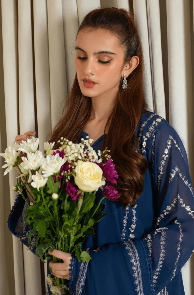 Agha Noor - 3PC Dhanak Embroidered Shirt with Dhanak Embroidered Dupatta and Trouser - BFB0417