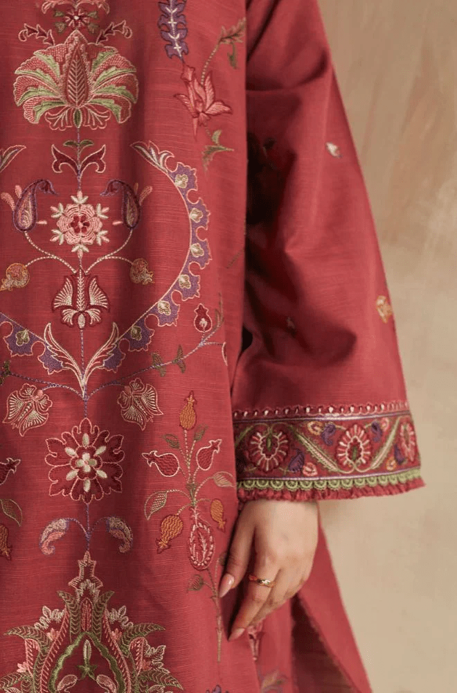 Winter 3PC Dhanak Embroidered Suit - BFB0434 - | BlueFery
