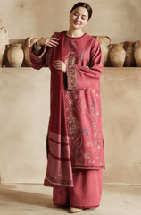 Winter 3PC Dhanak Embroidered Suit - BFB0434 - | BlueFery