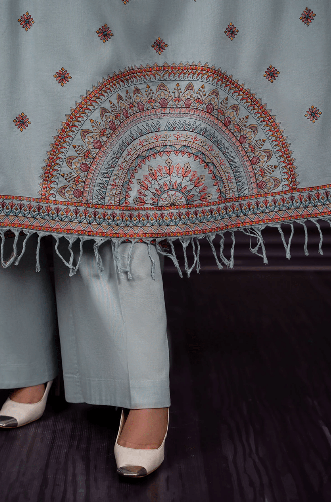 Winter 3PC Dhanak Embroidered Suit - BFB0448 - | BlueFery