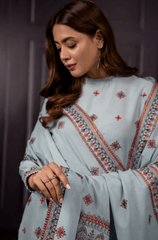 Winter 3PC Dhanak Embroidered Suit - BFB0448 - | BlueFery