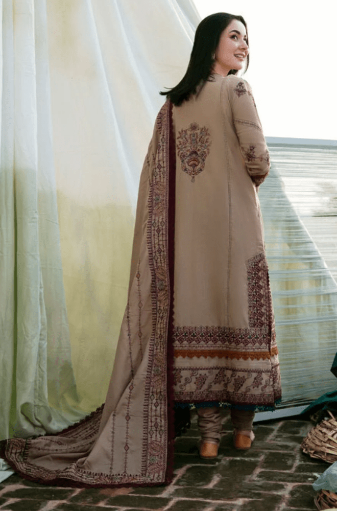 Winter 3PC Dhanak Embroidered Suit - BFB0449 - | BlueFery