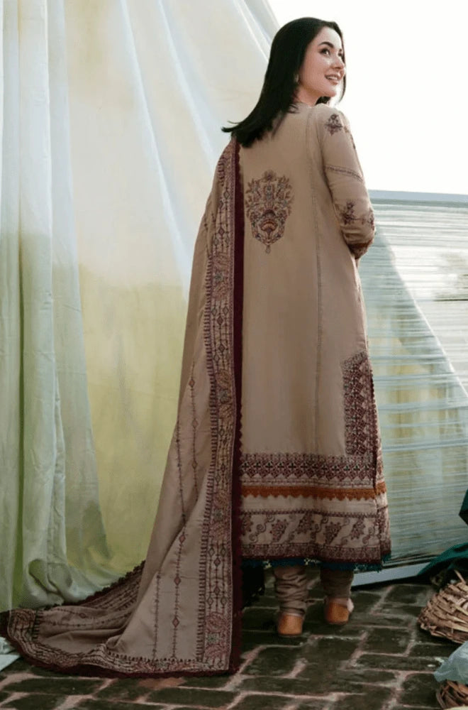 ZARA SHAHJAHAN - 3PC Dhanak Embroidered Shirt with Dhanak Embroidered Dupatta and Trouser- BFB0449