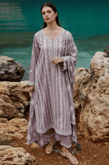 Winter 3PC Dhanak Embroidered Suit - BFB0450 - | BlueFery