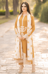 Winter 3PC Dhanak Embroidered Suit - BFB0455 - | BlueFery