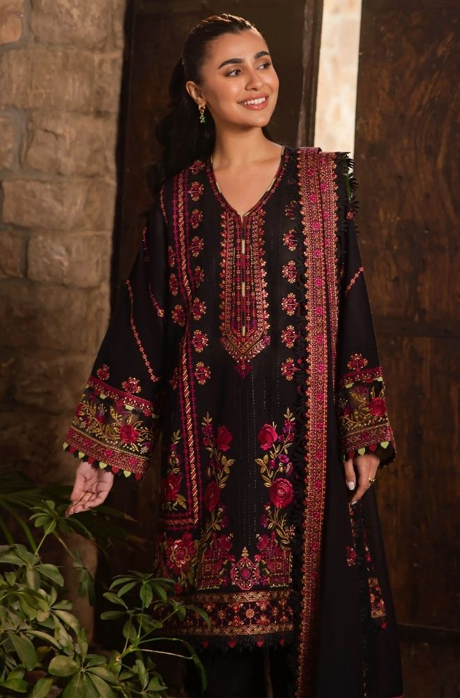 Winter 3PC Dhanak Embroidered Suit - BFB0468 - | BlueFery