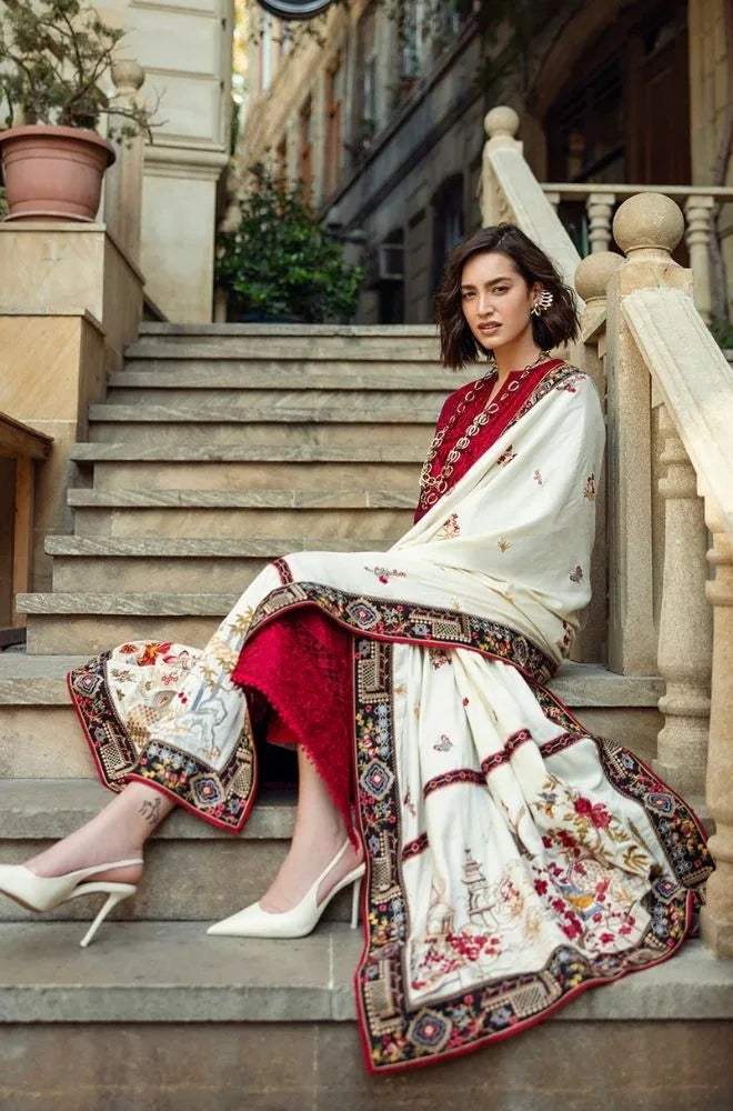 3PC Dhanak Embroidered Shirt with Dhanak Printed Dupatta and Trouser - BFB0471