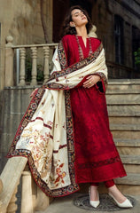 Winter 3PC Dhanak Embroidered Suit - BFB0471 - | BlueFery