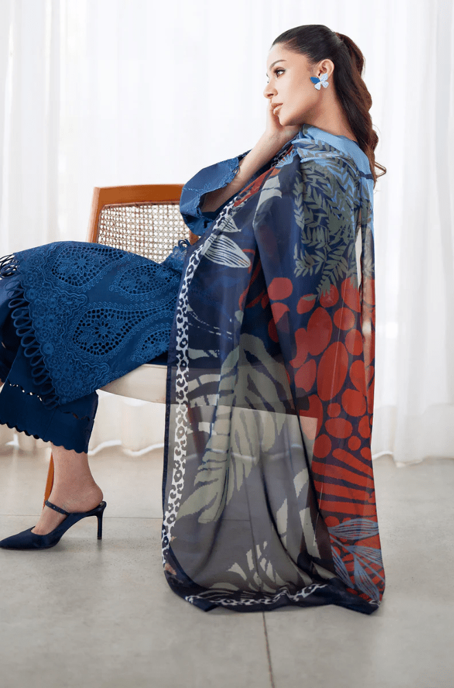 Winter 3PC Dhanak Embroidered Suit - BFB0472 - | BlueFery