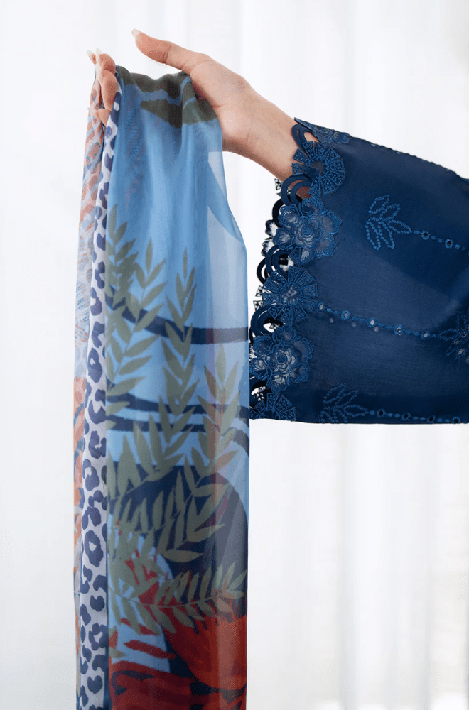 Winter 3PC Dhanak Embroidered Suit - BFB0472 - | BlueFery