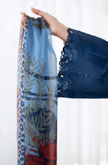 Winter 3PC Dhanak Embroidered Suit - BFB0472 - | BlueFery
