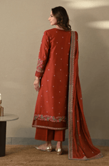 Winter 3PC Dhanak Embroidered Suit - BFB0499 - | BlueFery