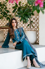 Winter 3PC Dhanak Embroidered Suit - BFB0541 - | BlueFery