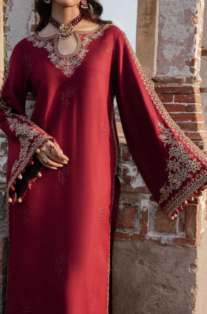 Winter 3PC Dhanak Embroidered Suit - BFB0547 - | BlueFery
