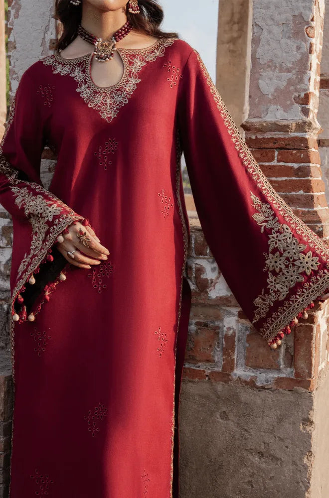 IZEL - 3PC Dhanak Embroidered Shirt with Dhanak Printed Dupatta and Trouser - BFB0547