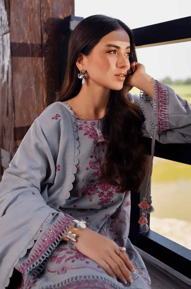 Winter 3PC Dhanak Embroidered Suit - BFB0567 - | BlueFery
