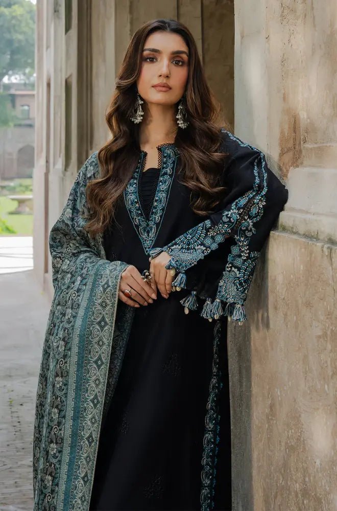 Winter 3PC Dhanak Embroidered Suit - BFB0588 - | BlueFery