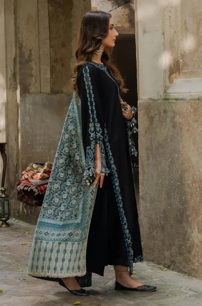 Winter 3PC Dhanak Embroidered Suit - BFB0588 - | BlueFery