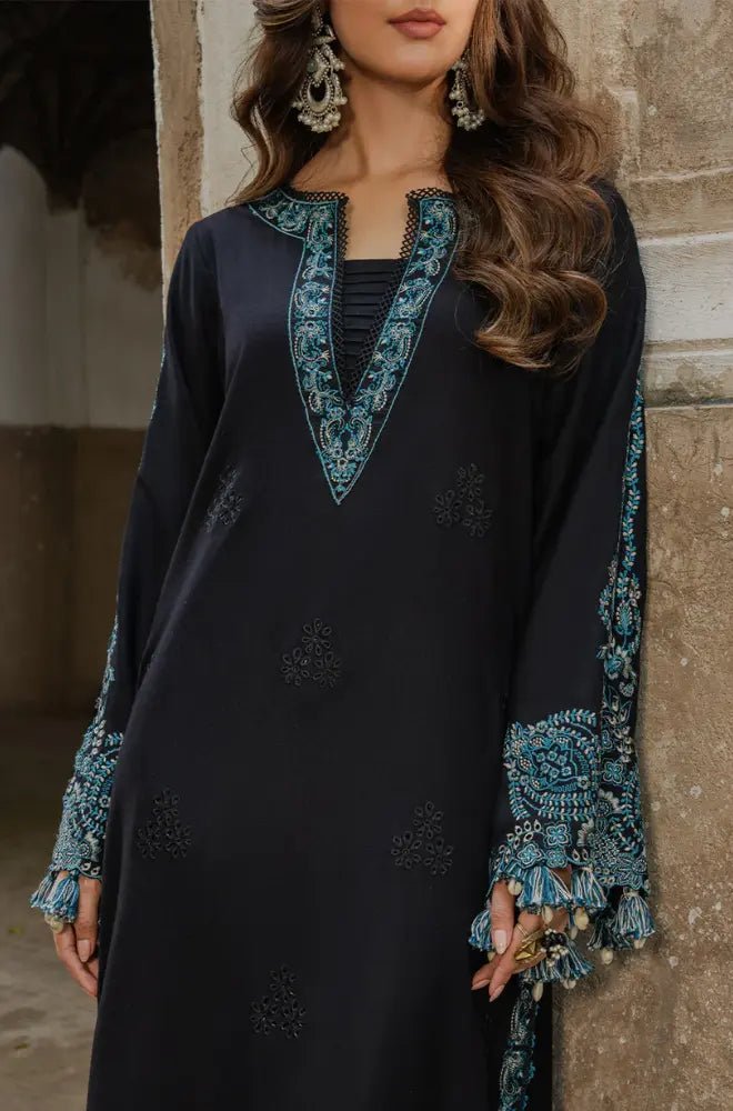 Winter 3PC Dhanak Embroidered Suit - BFB0588 - | BlueFery