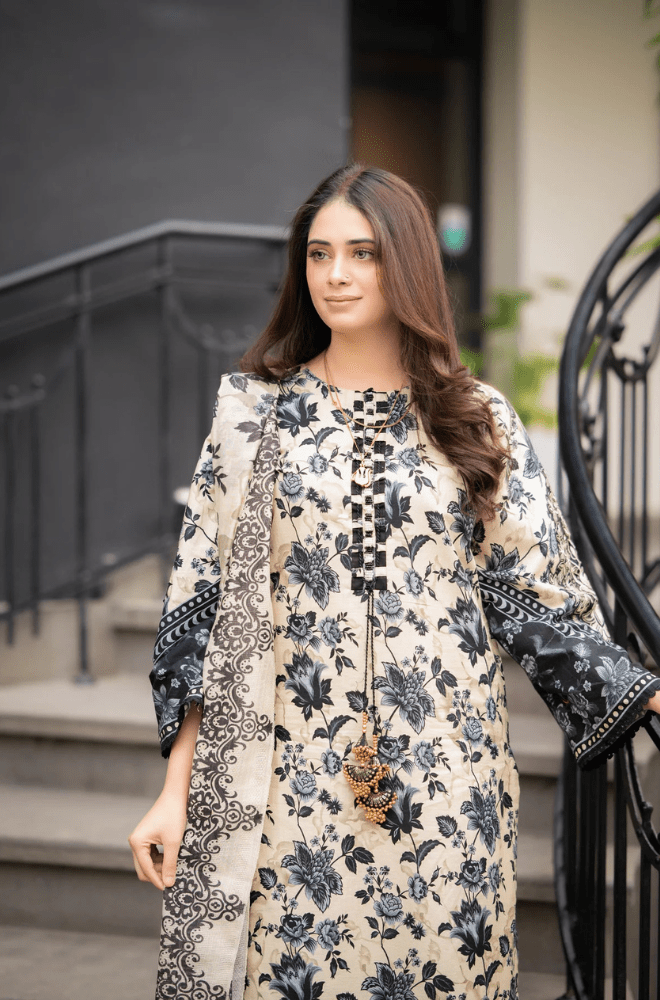 Winter 3PC Khaddar Digital Print Dress - BFU0083 - | BlueFery