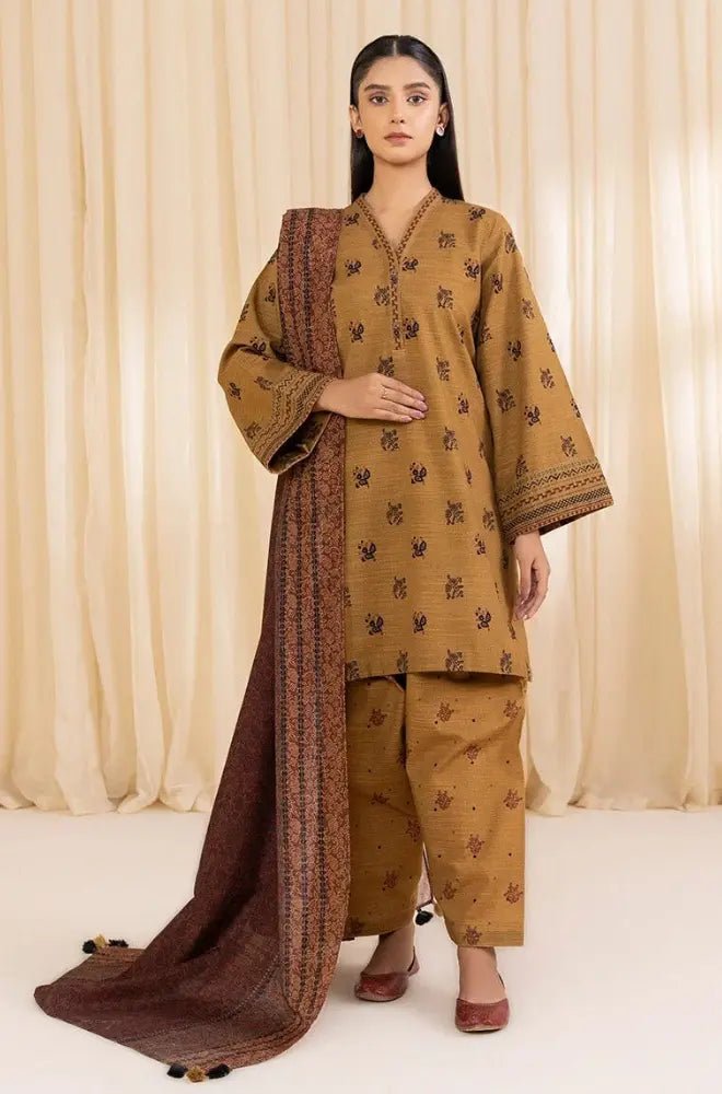 Winter 3PC Khaddar Digital Printed Dress - BFB0584 - | BlueFery