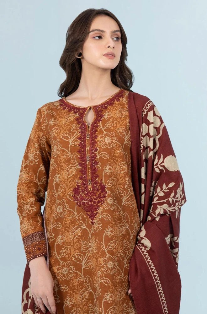 Winter 3PC Khaddar Digital Printed Dress - BFB0585 - | BlueFery