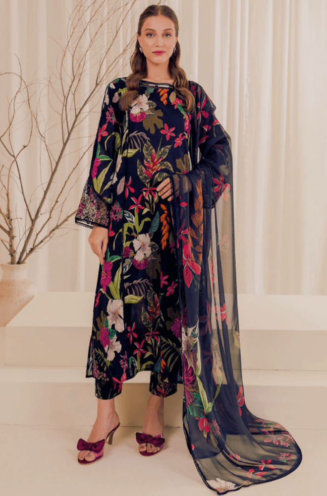 Winter 3PC Khaddar Digital Printed Dress - BFU0085 - | BlueFery