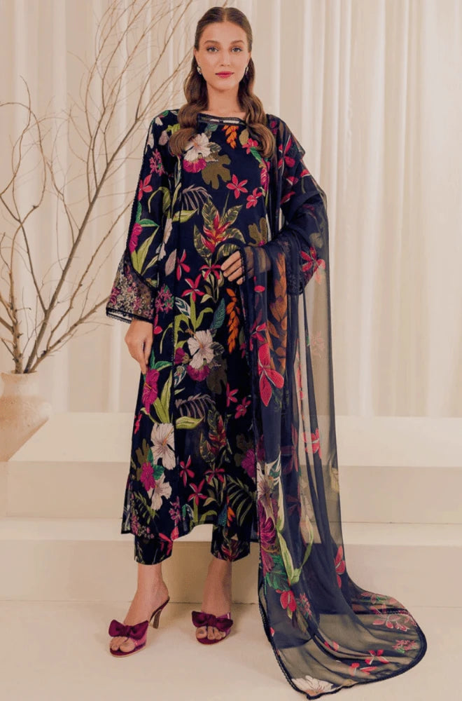 3PC Khaddar Digital Print Shirt with khaddar Printed Dupatta and Trouser - BFU0085