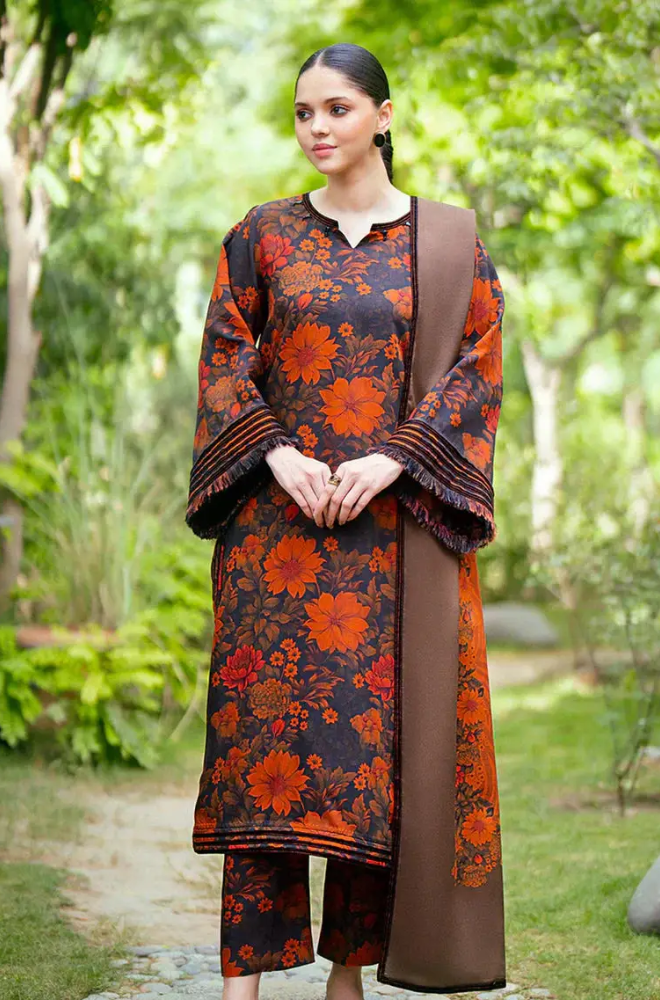 Winter 3PC Khaddar Digital Printed Dress - BFU0441 - | BlueFery