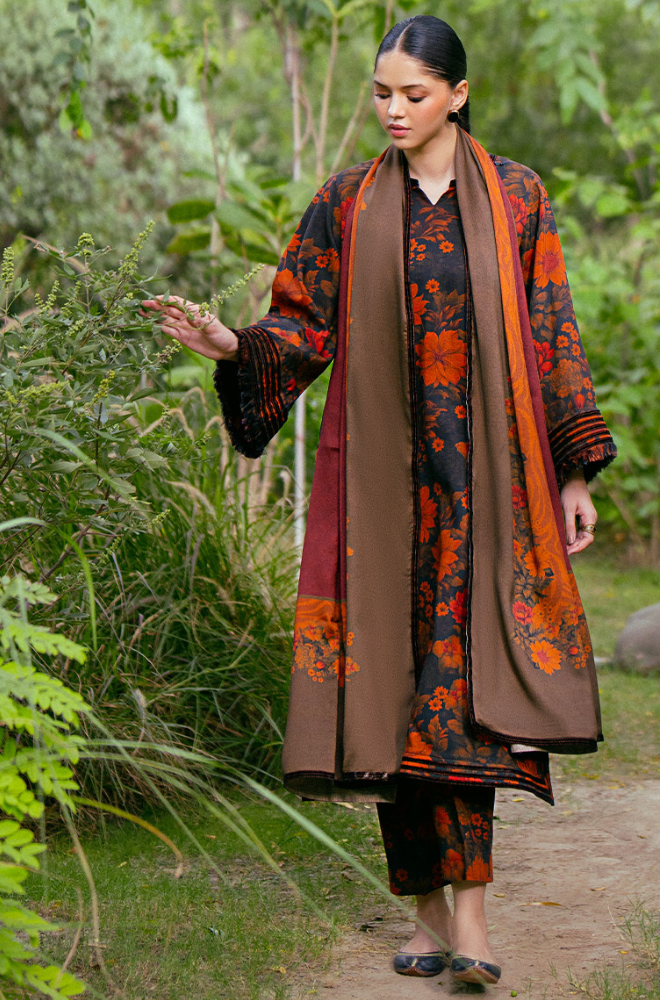 Winter 3PC Khaddar Digital Printed Dress - BFU0441 - | BlueFery