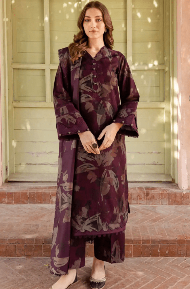 Winter 3PC Khaddar Digital Printed Dress - BFU0443 - | BlueFery