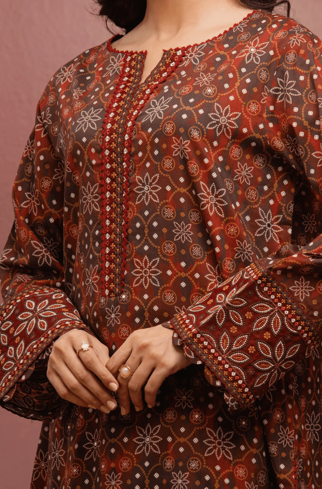 Winter 3PC Khaddar Digital Printed Dress - BFU0445 - | BlueFery